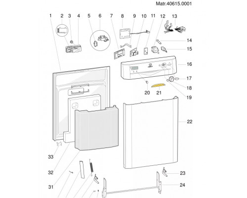 Ручка двери для посудомоечной машины Indesit, Ariston - 142863