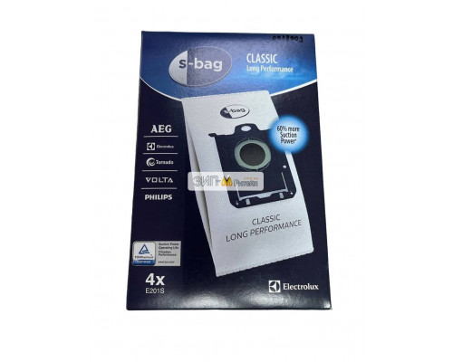 Пылесборник E201S S-Bag Classic Long для пылесоса Electrolux, Aeg, Philips (Филипс) 4 шт - 0039003