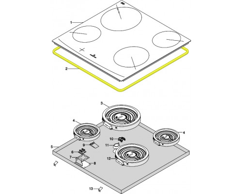 Уплотнительная резинка для варочной поверхности Indesit - 316995