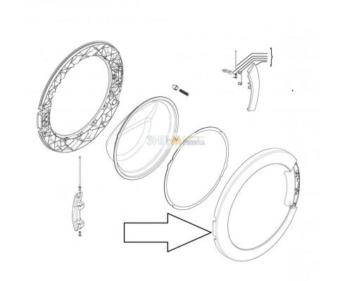 Внешнее обрамление люка для стиральной машины Electrolux, Zanussi, Aeg - 1328283039