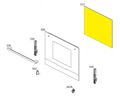 Стекло двери для духового шкафа Electrolux, Zanussi, AEG - 3429341039