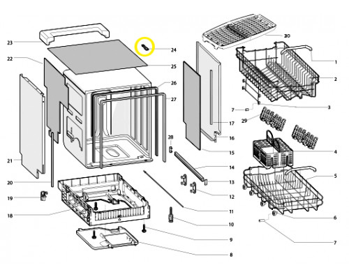 Опора фиксаторов коромысел для посудомоечной машины Ariston, Indesit - 282807