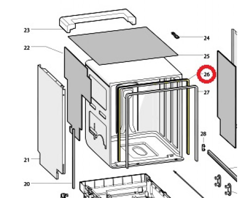 Уплотнительная резинка двери для посудомоечной машины Indesit, Ariston - 272603